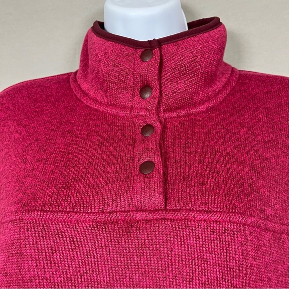 Eddie Bauer Pink Fleece Pullover Snap Neck Ling Sleeve Jacket - Picture 2 of 15